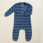 Nachtwäsche Onepiece Terry Stripes Gray Blue - studio bumbuli 44.00
