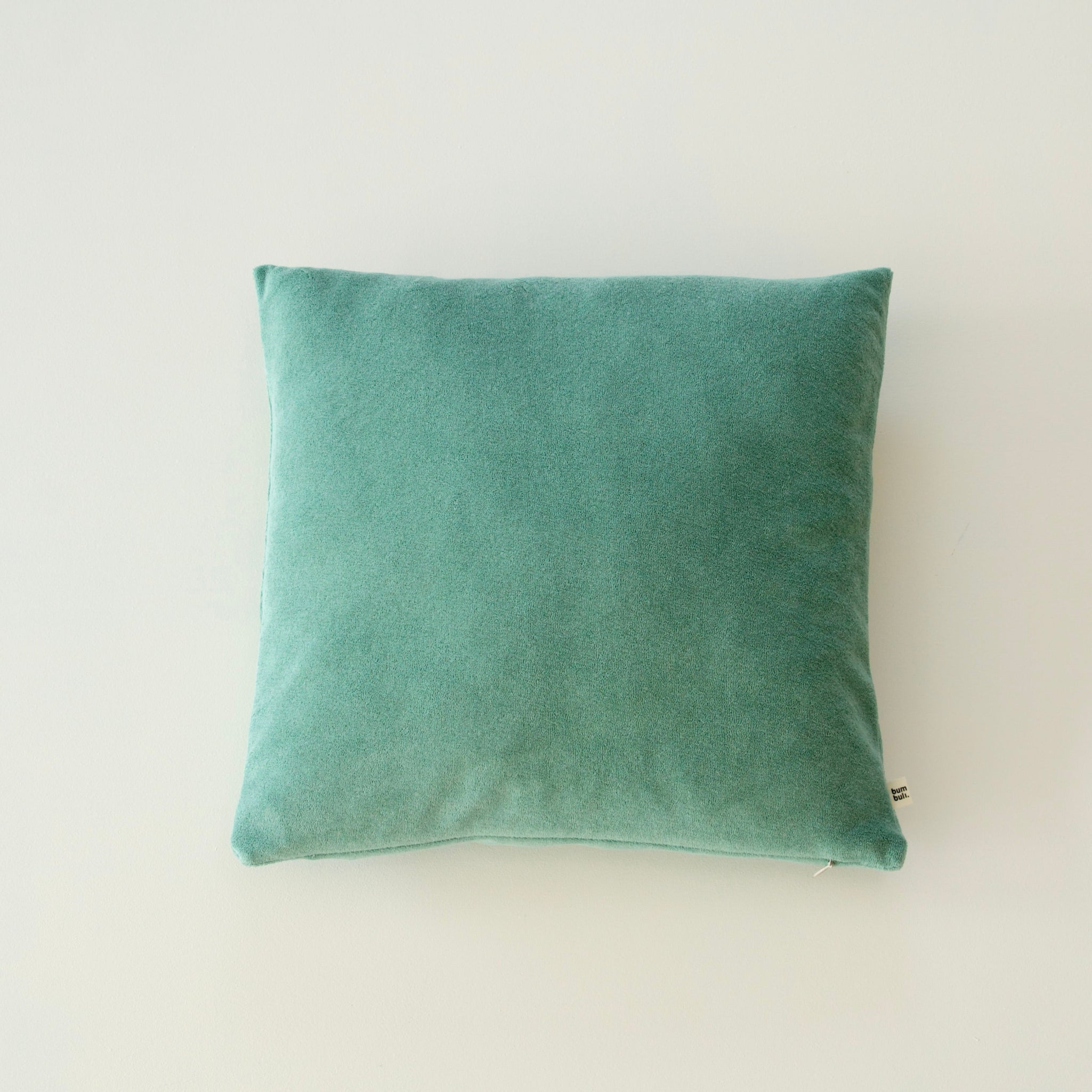 Terry Kissen Uni in Green Bay aus Bio-Baumwolle, handgemacht von studio bumbuli
