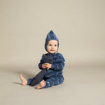 Accessoires Baby Bonnet Terry Stripes Gray Blue - studio bumbuli 19.00